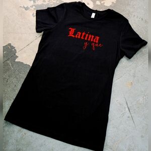 Black Tee with Red Print